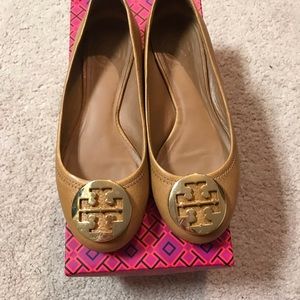 Tory Burch Royal/Tan Gold Reva Flat.